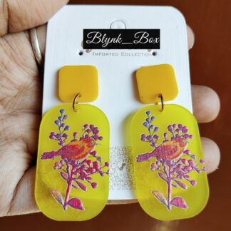 Yellow Acrylic Earrings